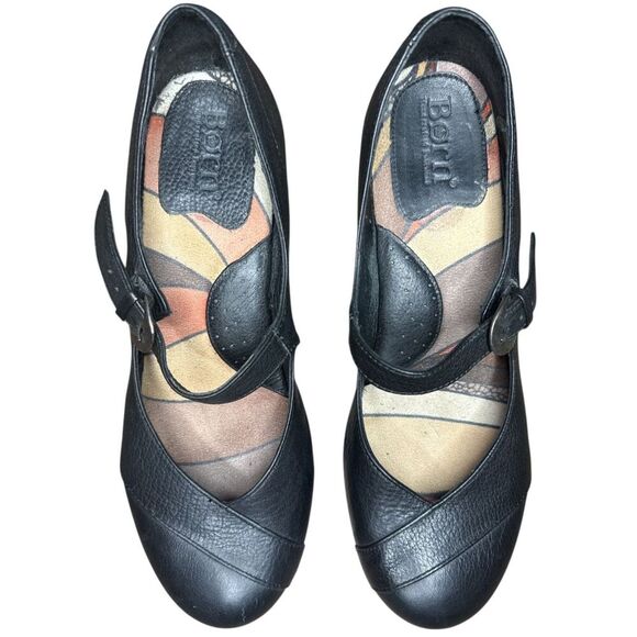 Born Black Leather Mary Jane Heels Sz: 9.5/ 41 - Picture 2 of 8